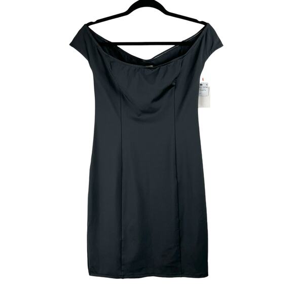 Open Edit Little Black Dress Off the Shoulder Classic Sheath Mini Large NWT - Picture 4 of 14